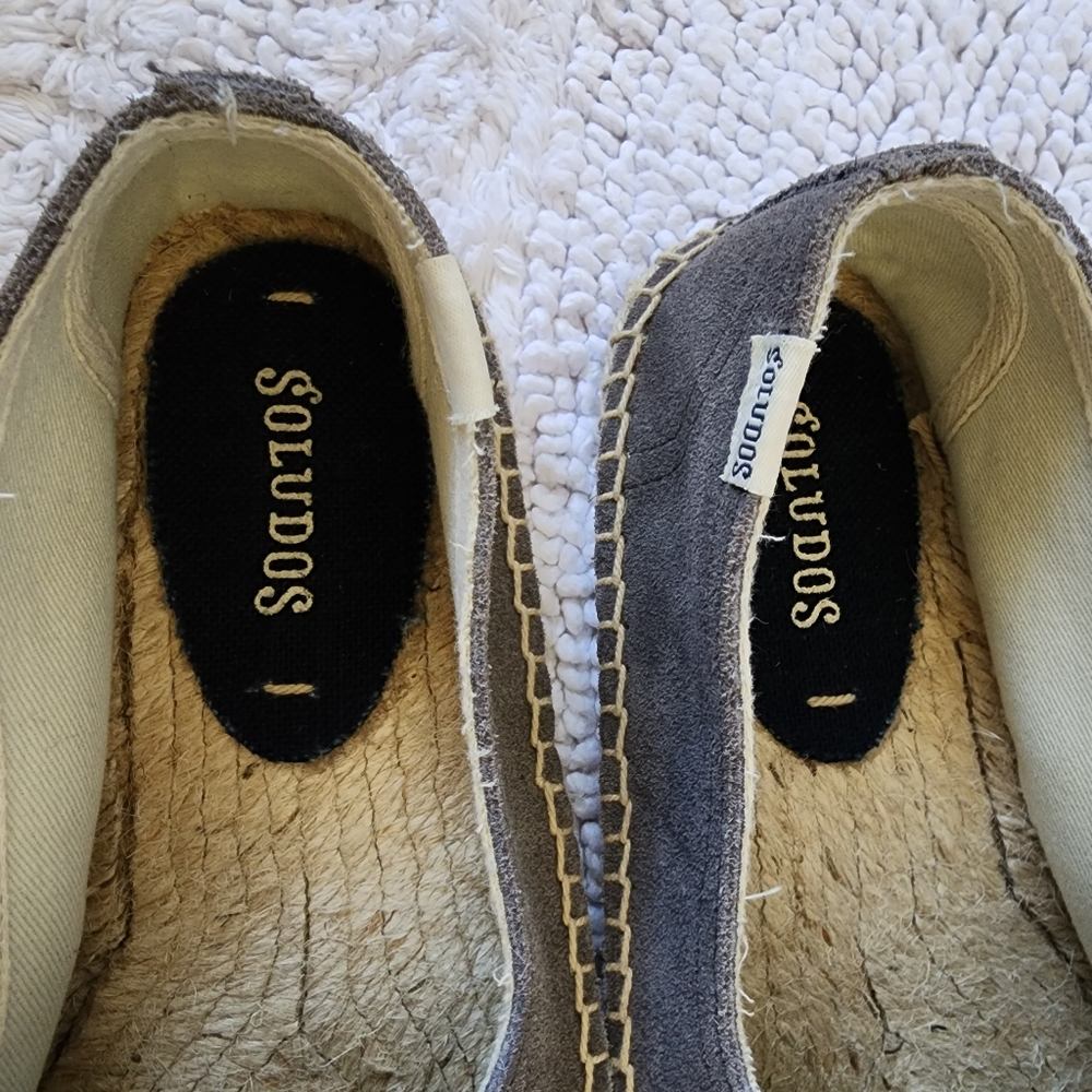 Soludos grey suede slip-on flat espadrilles shoes US 7 New - Picture 6 of 9